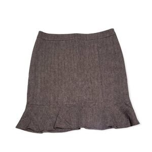 Laundry by Shelli Segal Brown Bottom Fringe Pencil Skirt w. Side Zip - Size 10